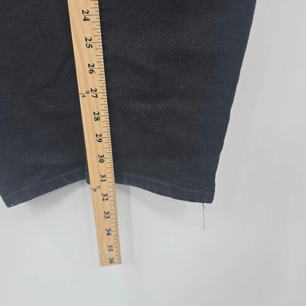 Old Navy Jeans Womens 14Curvy Profile Mid Rise Skinny Black Long Stretch Denim